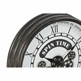 Wanduhr DKD Home Decor Weiß Kristall Eisen Dunkelgrau (58.5 x 10.5 x 58.5 cm)